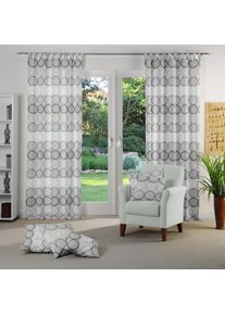 WIRTH, Vorhang &raquo;Zirbello&laquo; Schlaufen 1 Stk. tlg., mint, Jacquard, Baumwolle, Polyester