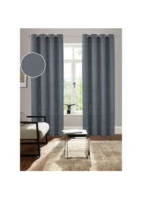 Vorhang »Lagan« Ösen 2 Stk. tlg. 2-er Set, gewebt, Microfaser, versch. Grössen, einfarbig, Bestseller , grau , Bruno Banani , Obermaterial: 100%...