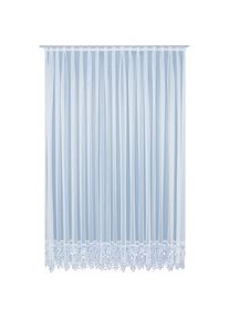 WIRTH, Gardine &raquo;Elena&laquo; Faltenband 1 Stk. tlg. Store veredelt mit echter Plauener Spitze Stickerei, gerade, wei&szlig;, Sabl&eacute;, Polyester