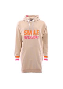 Zwillingsherz, Unisex, Sweatkleid K&auml;ngurutasche mit Kapuze, Fronstickerei, K&auml;ngurutasche, Neonprint, Regular Fit, beige, L/XL (L/XL), N-Gr, Unisex-