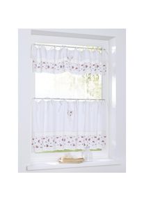 Scheibengardine »Lavie« Bindebänder 1 Stk. tlg. Kurzgardine, Baumwolle, Landhaus, romantisch, Herz, Spitze, Volant , bunt , Kutti , Obermaterial:...