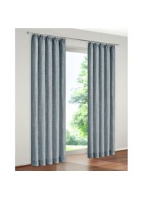 WIRTH, Vorhang &raquo;Holmsund 288g/qm&laquo; Kr&auml;uselband 1 Stk. tlg., eisblau, Chenille, Polyacryl