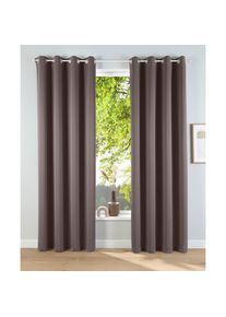 Verdunkelungsvorhang »Solana« Ösen 2 Stk. tlg. 2-er Set, Breite 140 cm, einfarbig , grau , my home , Obermaterial: 100% Polyester