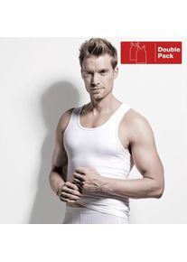 ISA Bodywear , Damen , Achseltop »315123 Shirt ohne Arm ON« 2er-Pack , weiss , Tiefer Halsausschnitt