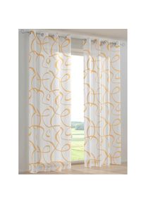 Gardine &Ouml;sen 2 Stk. tlg. , gelb , HEINE HOME , 100% Polyester