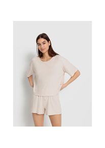 LSCN by LASCANA , Shorty 2 Stk. tlg., aus schönem Ripp-Material , beige , Shorty in Ripp-Qualität