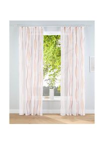 Gardine »Dimona« Kräuselband 2 Stk. tlg. 2er-Set, Bestseller, Polyester, Wellen , orange , my home , Obermaterial: 100% Polyester