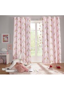 L&uuml;ttenh&uuml;tt Gardine &raquo;EINHORN&laquo; &Ouml;sen 1 Stk. tlg. Kindergardine, Einhorn, Regenbogen, einseitig bedruckt , pink , L&uuml;ttenh&uuml;tt , Obermaterial: 52% Polyester, 48%...