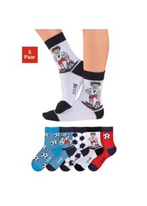 H.I.S. H.I.S, Herren, Socken Packung, 5 Stk. tlg. mit Fussballmotiven, bunt, 27-30, 5x verschiedene Design Motive