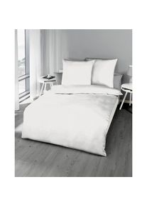 Bettw&auml;sche &raquo;Uni&laquo; 2 Stk. tlg. einfarbig , weiss , Kaeppel , Obermaterial: 100% Baumwolle