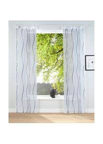 Schiebegardine »Dimona« Schlaufen 2 Stk. tlg. 2er-Set, Fertiggardine, inkl. Beschwerungsstange, Wellen , weiss , my home , Obermaterial: 100%...