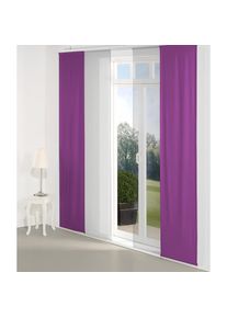 WIRTH, Schiebegardine &raquo;Dim out&laquo; Paneelwagen 1 Stk. tlg. inkl. Beschwerungsstange, lila, Polyester