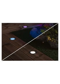 Paulmann, LED Deckenspot &raquo;Plug & Shine Fl&laquo; Farbwechsler, edelstahl, Steuerbar mit Smart Home Zigbee Fernbedienung