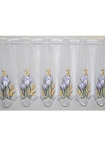 Stickereien Plauen, Panneaux &raquo;Panneau Krokusbl&uuml;te&laquo; Stangendurchzug 1 Stk. tlg. Panneau "Krokusbl&uuml;te", wei&szlig;, Polyester