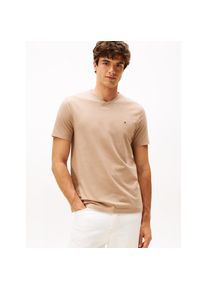 Tommy Hilfiger , V-Shirt »ESSENTIAL V-NECK TEE mit V-Ausschnitt und Markenlabel« unifarben, casual, regular fit, Baumwolle, V-Ausschnitt , beige ,...
