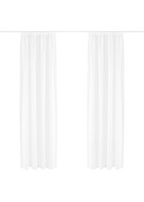Gardine »Nora« Kräuselband 1 Stk. tlg. Blickdicht, Leinenlook, Polyester , weiss , my home , Obermaterial: 100% Polyester