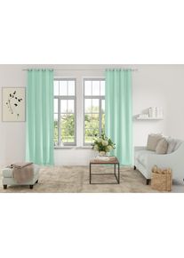 Vorhang »Parry« Ösen 2 Stk. tlg. 2-er Set, blickdicht, monochrom, basic , grün , my home , Obermaterial: 100% Polyester