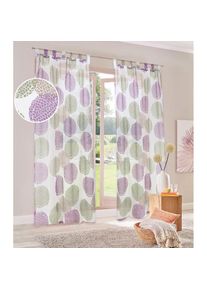 Gardine »Belem« Schlaufen 1 Stk. tlg. 1 oder 2 Schals, Vorhang, Fertiggardine, Kreise , beige , my home , Obermaterial: 100% Polyester