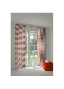 Adam, Vorhang &raquo;Circles&laquo; &Ouml;sen 1 Stk. tlg. aus 100% Bio-Baumwolle, natur, orange, hellgrau, Jacquard, Baumwolle (Bio-Baumwolle)