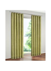 WIRTH, Vorhang &raquo;Warnow&laquo; Kr&auml;uselband 1 Stk. tlg. 270 g/m2, hellgr&uuml;n, Chenille, Polyacryl