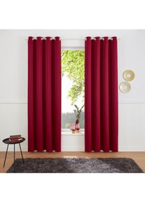 Gardine »SOLA« Ösen 1 Stk. tlg. Schal einfarbig, Verdunkelung, 1er oder 2er Set Gardinen , rot , my home , Obermaterial: 100% Polyester