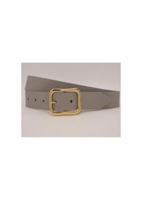 AnnaMatoni , Ledergürtel mit goldener Schliesse , grau