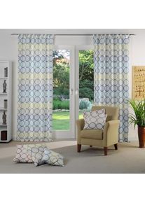 WIRTH, Vorhang &raquo;Zirbello&laquo; Schlaufen 1 Stk. tlg., blau, Jacquard, Baumwolle, Polyester