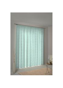 Adam, Vorhang &raquo;Retro Floret&laquo; Kr&auml;uselband 1 Stk. tlg. aus 100% Bio-Baumwolle, t&uuml;rkis, Jacquard, Baumwolle (Bio-Baumwolle)