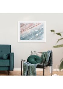 Bild »Jenni« Abstrakt Gemälde Kunst Marmor 1 Stk. tlg. HD Premium Poster-Druck inkl. Holzrahmen , blau , queence