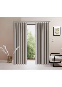 my home, my home Vorhang &raquo;Raja&laquo; Schlaufen 2 Stk. tlg. 2er-Set, Bestseller, einfarbig, modern, pflegeleichte Mikrofaser, taupe, Polyester, Recyceltes 