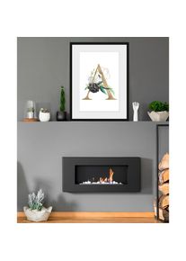Bild »A« A Buchstaben Pflanzen Pflanzenbilder 1 Stk. tlg. HD Premium Poster-Druck inkl. Holzrahmen , goldfarben , queence