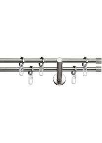 Gardinenstange »Andrax« Ø 12 mm 2 läufig-läufig Fixmass Komplett-Set inkl. Ringen und Montagematerial , silberfarben , Indeko