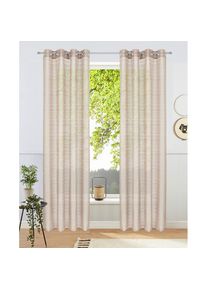 Gardine »Linus« Ösen 1 Stk. tlg. 1 Schal, eingewebte Querstreifen , grau , Bruno Banani , Obermaterial: 100% Polyester