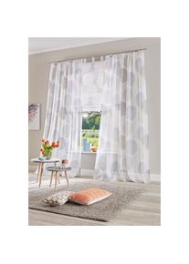 Gardine &raquo;Belem&laquo; Kr&auml;uselband 1 Stk. tlg. 1 bzw. 2 Schals, Vorhang, Fertiggardine, Kreise , grau , my home , Obermaterial: 100% Polyester