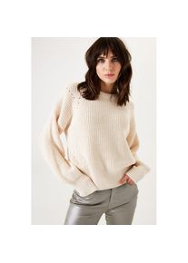 Garcia , Rundhalspullover mit Puffärmel , weiss , Pullover von Garcia