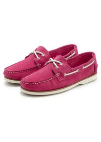 ELBSAND , Damen , Bootsschuh Slipper, Halbschuh, Schnürschuh aus Leder pink , Modischer Bootsschuh aus hochwertigem Veloursleder