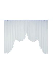WIRTH, Gardine &raquo;Elena&laquo; Faltenband 1 Stk. tlg. veredelt mit echter Plauener Spitze Stickerei, geschwungen, wei&szlig;, Sabl&eacute;, Polyester