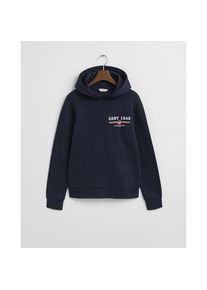 Gant , Hoodie »REG GRAPHIC HOODIE« gerippte Abschlüsse, Kapuze ohne Kordel , blau , Kapuzensweatshirt von Gant