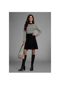 Laura Scott, Unisex, Strickkleid Ohne Tasche Ohne Taschen mit grafischem Strickmuster - NEUE KOLLEKTION, schwarz, creme, 40, N-Gr, Strickkleid in 