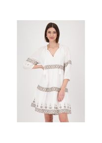 monari , Blusenkleid »Kleid Stickerei« Ohne Tasche mit kontrastfarbener Spitze , beige , Sommerkleid mit Spitze von monari