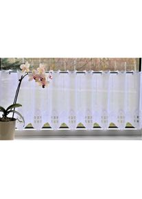 Scheibengardine »Häuser« Stangendurchzug 1 Stk. tlg. , weiss , Stickereien Plauen , Obermaterial: 100% Polyester