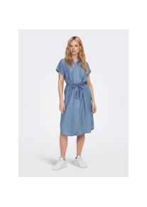 Only, Unisex, Only Jeanskleid &raquo;ONLPEMA &ndash; Jeanskleid mit Knopfleiste und Brusttaschen&laquo; Brusttaschen regular fit, modisch, Denim, Lyocell, Rundhals, 