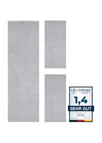 Bettumrandung »Arezzo« Höhe 16 mm 1 Stk. tlg. Uni Farben, weicher Flor, waschbar, ideal im Wohnzimmer & Schlafzimmer , grau , ANDIAMO ,...