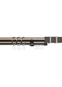 Liedeco, Gardinenstange &raquo;CELQUADE02SG2L&laquo; &Oslash; 25 mm 2 l&auml;ufig-l&auml;ufig Fixmass 2-l&auml;ufig im Fixmass &Oslash; 25/20 mm, bronzefarben, Metall