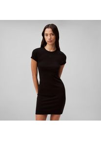 Calvin Klein Jeans, Unisex, Jerseykleid &raquo;SS CTN CNTR 1X1 RB S&laquo; Ohne Taschen Mit Rundhalsausschnitt, schwarz, L (42), N-Gr, Kurzes Jerseykleid von 