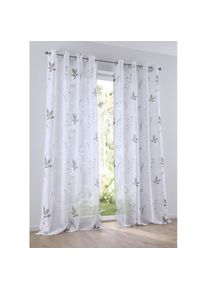 Vorhang »Dandelion« Ösen 1 Stk. tlg. Gardine halbtransparent, Ausbrenner, Baumwolle-Polyester, bedruckt , grau , Kutti , Obermaterial: 65%...