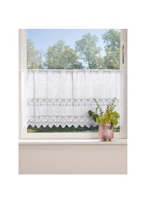 ScheibengardineDurchzuglöcher1Stk.tlg. , weiss , 100% Polyester