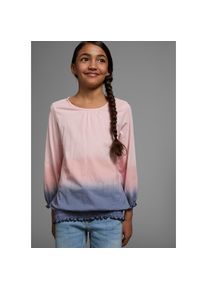 Kangaroos, Unisex, Kangaroos 3/4-Arm-Shirt &raquo;Shirt in Batik-Look&laquo; 3/4-Arm, h&uuml;ftlange Passform, Batikmuster, Rundhalsausschnitt, rosa, marine, 164/170, 