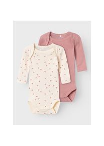 name it , Body »NBFBODY 2P LS BUTTERCREAM HEARTS NOOS« Packung, 2 Stk. tlg. , beige , Body von name it für Babys