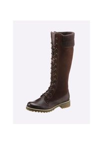 Heine , Damen , Stiefel , braun , Aus softem Rind-Veloursleder